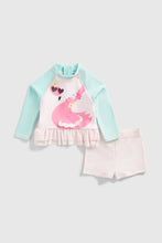 
                        
                          Load image into Gallery viewer, Mothercare Flamingo Sunsafe Rash Vest And Shorts Set Upf50+
                        
                      
