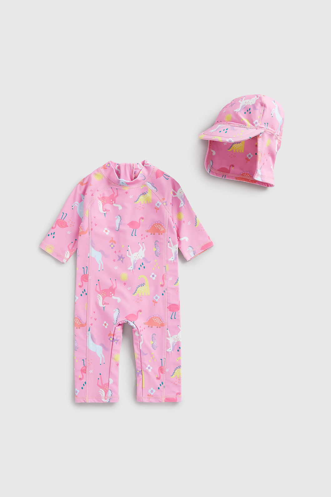 Mothercare Pink Sunsafe Suit And Keppi Upf50+