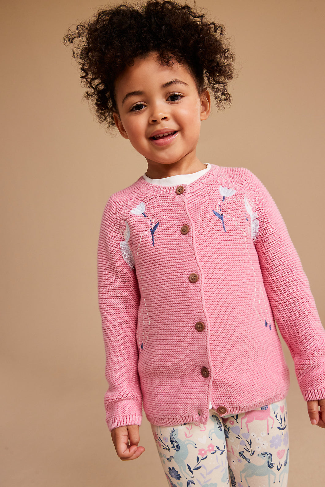 Mothercare Pink Horse Knitted Cardigan