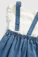 
                        
                          Load image into Gallery viewer, Mothercare Denim Pinny Dress And Blouse Set
                        
                      