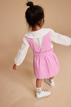 
                        
                          Load image into Gallery viewer, Mothercare Pink Cord Pinny Dress And Blouse Set
                        
                      