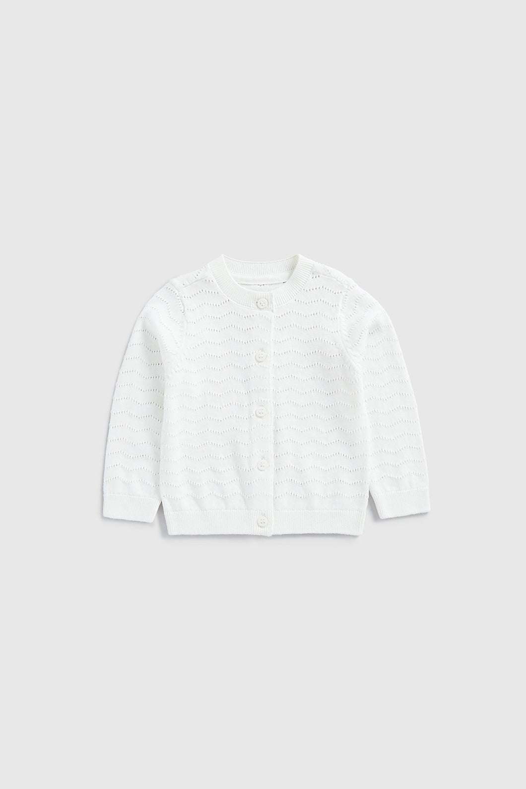 Mothercare White Pointelle Knitted Cardigan