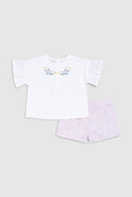
                        
                          Load image into Gallery viewer, Mothercare T-Shirt And Broderie Shorts Set
                        
                      