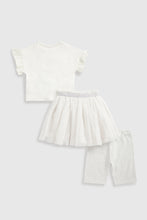 
                        
                          Load image into Gallery viewer, Mothercare T-Shirt, Cycling Short And Tulle Skirt Set
                        
                      