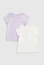 
                        
                          Load image into Gallery viewer, Mothercare Broderie Collar T-Shirts - 2 Pack
                        
                      
