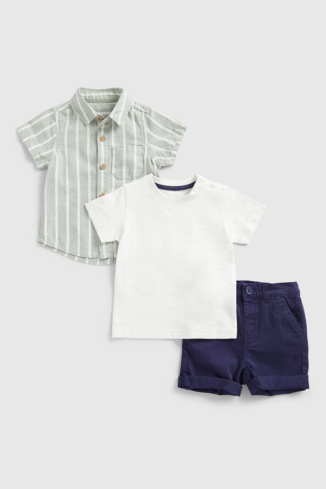 Mothercare Shirt, Shorts And T-Shirt Set