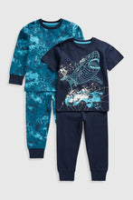 
                        
                          Load image into Gallery viewer, Mothercare Shark Long And Short Sleeved Pyjamas - 2 Pack
                        
                      