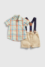 
                        
                          Load image into Gallery viewer, Mothercare Shirt, Shorts And Braces Set
                        
                      