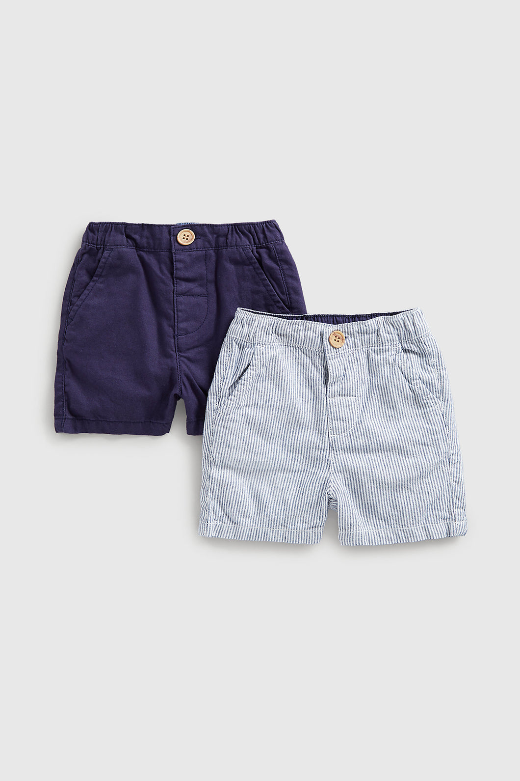 Mothercare Linen-Mix Shorts - 2 Pack