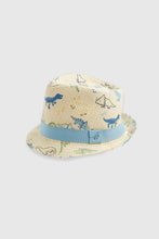 
                        
                          Load image into Gallery viewer, Mothercare Dinosaur Trilby Straw Hat
                        
                      