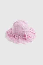 
                        
                          Load image into Gallery viewer, Mothercare Gingham Sunsafe Baby Sun Hat
                        
                      