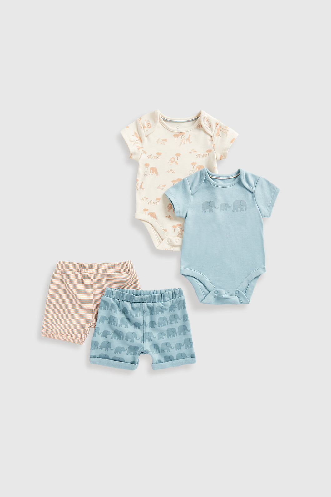 Mothercare Jungle Bodysuits And Shorts - 4-Piece Set