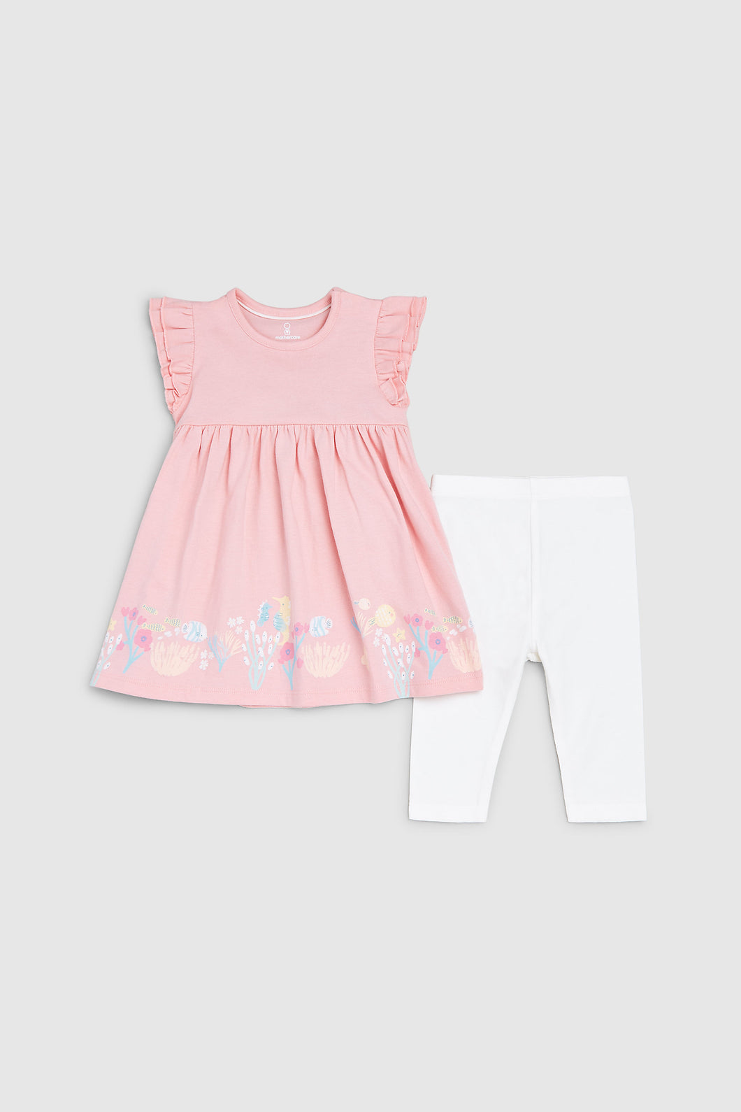 Mothercare Pink Dress And Leggings Set