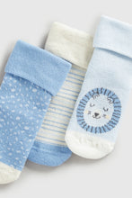 
                        
                          Load image into Gallery viewer, Mothercare Lion Terry Baby Socks - 3 Pack
                        
                      