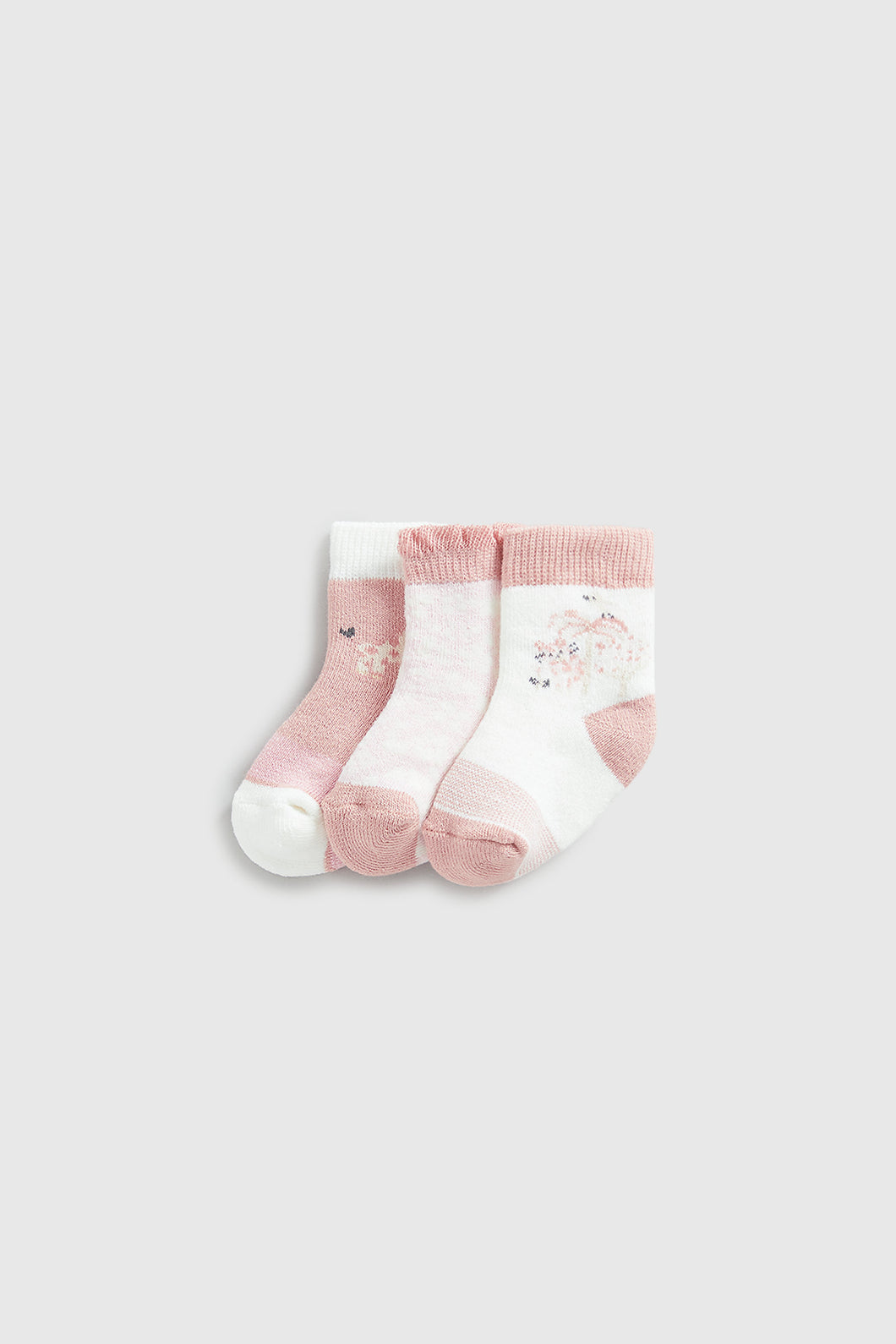 Mothercare Giraffe Terry Baby Socks - 3 Pack
