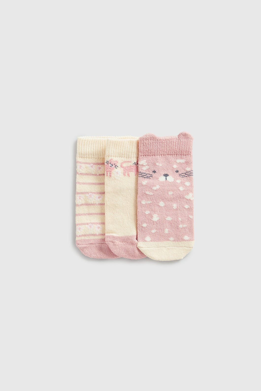 Mothercare Pink Leopard Baby Socks - 3 Pack