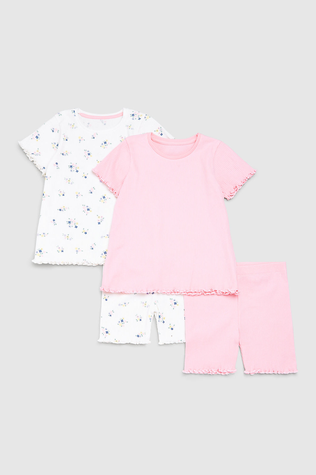 Mothercare Ribbed Shortie Pyjamas - 2 Pack