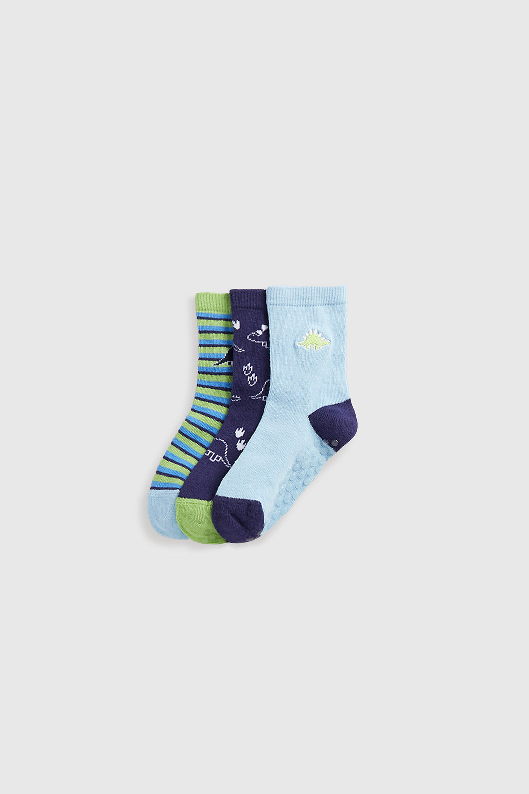 Mothercare Dinosaur Slip-Resist Socks - 3 Pack