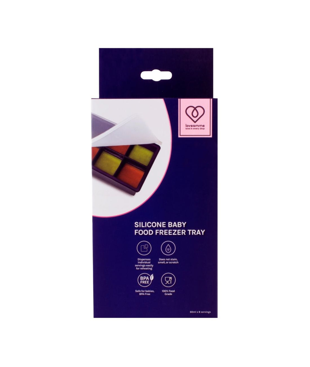 Lov12003 Silicone Baby Food Freezer Tray 8S 01 1