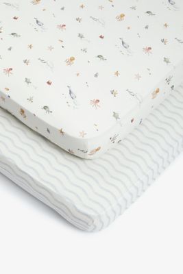 Mothercare You Me And The Sea Fitted Cot Sheets 2 Pack 1