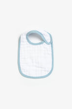 
                        
                          Load image into Gallery viewer, Mothercare Blue Dino Muslin Newborn Bibs - 3 Pack
                        
                      