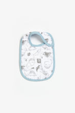 
                        
                          Load image into Gallery viewer, Mothercare Blue Dino Muslin Newborn Bibs - 3 Pack
                        
                      