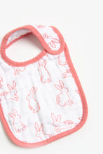 
                        
                          Load image into Gallery viewer, Mothercare Pink Bunny Muslin Newborn Bibs - 3 Pack
                        
                      