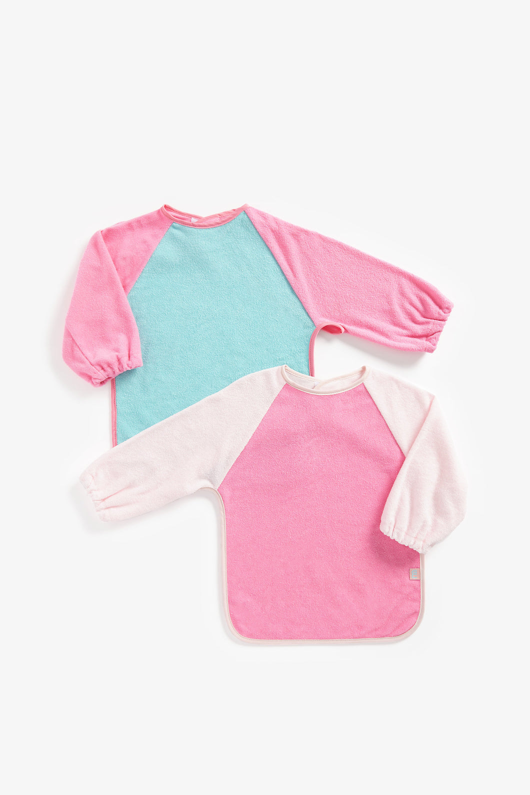 Mothercare Towelling Coverall Bibs Pink - 2 Pack