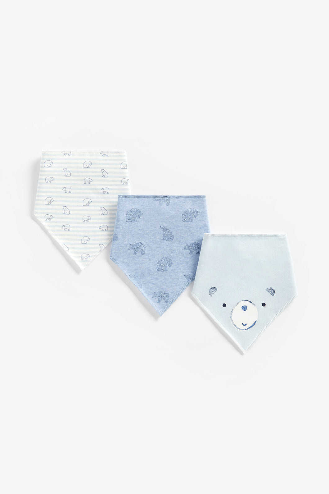 Mothercare Blue Bear Dribbler Bibs - 3 Pack