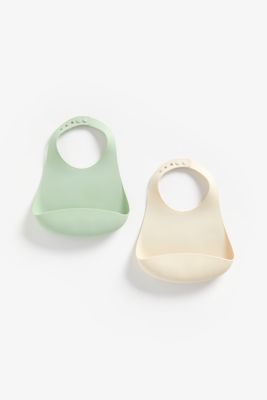 Mothercare Pastel CrumbCatcher Silicone Bibs 2 Pack 1