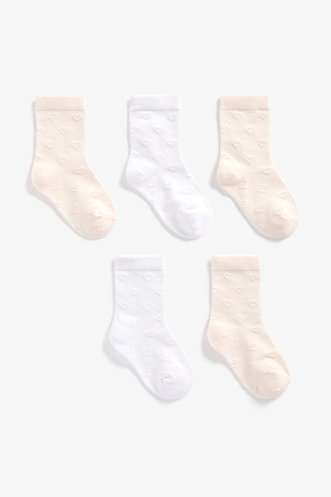 Mothercare Pink and White Socks with Aegis - 5 Pack