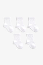 
                        
                          Load image into Gallery viewer, Mothercare White Heart Socks - 5 Pack
                        
                      