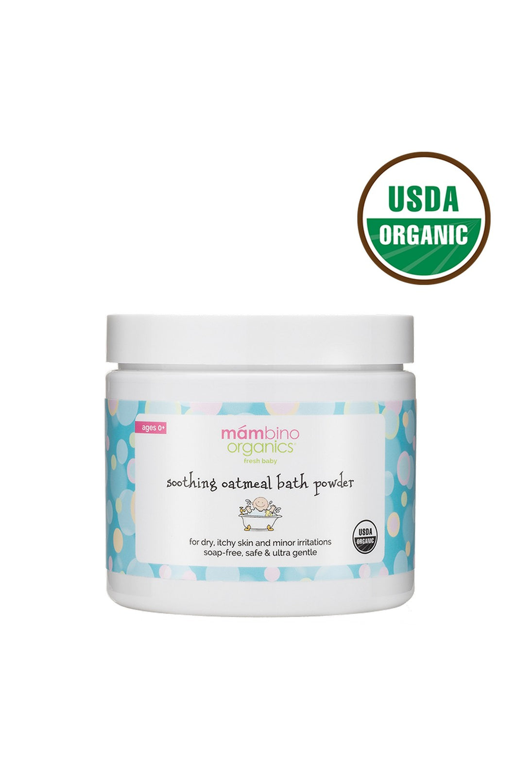Mambino Organics Soothing Oatmeal Bath Powder 1