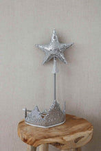 
                        
                          Load image into Gallery viewer, Moi Mili Silver Sequins Crown and Wand Magic Set
                        
                      