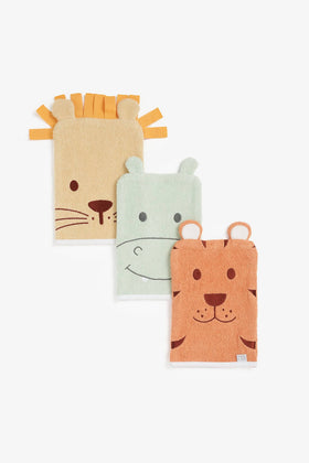 Mothercare Animal Kingdom Wash Mitts 3 Pack 1