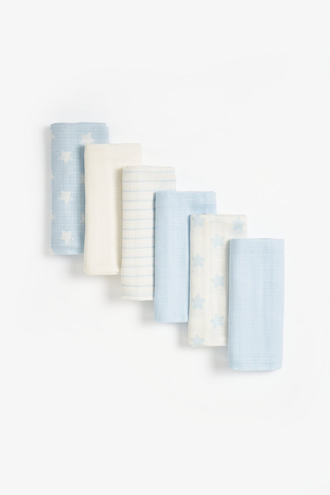 Mothercare Blue Muslins  6 Pack  1