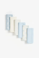 Mothercare Blue Muslins  6 Pack  1