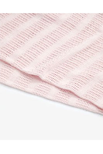 Mothercare Crib Moses Basket And Pram Cellular Cotton Blanket Pink 1