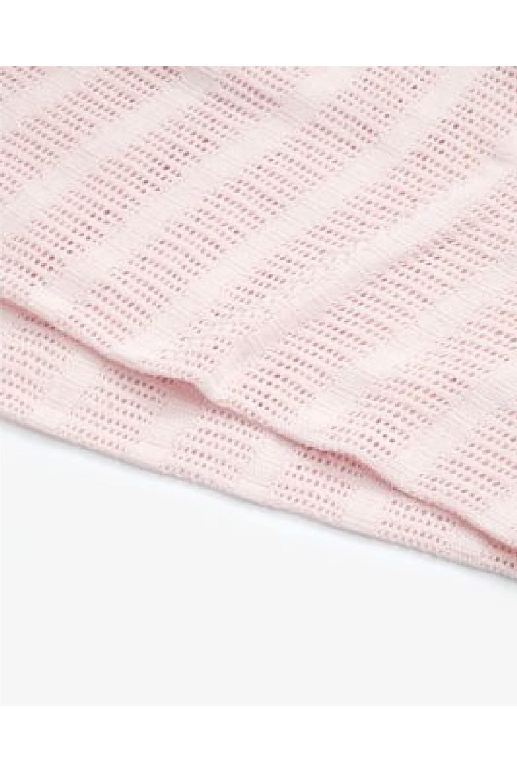 Mothercare Crib Moses Basket And Pram Cellular Cotton Blanket Pink 1