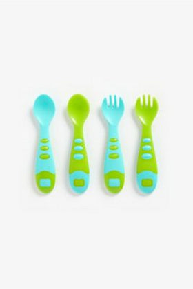 Mothercare Easy Grip Spoon And Fork Set 4 Pieces Blue 1