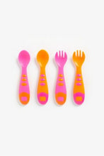 
                        
                          Load image into Gallery viewer, Mothercare Easy Grip Spoon And Fork Set 4 Pieces Pink 1
                        
                      