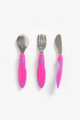 Mothercare Easy Grip Toddler Cutlery Set Pink 1