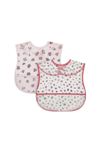 Mothercare Leopard Print Toddler Crumb Catcher Bibs 2 Pack 2