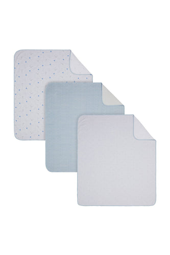 Mothercare My First Blue Jersey Blankets 3 Pack 1