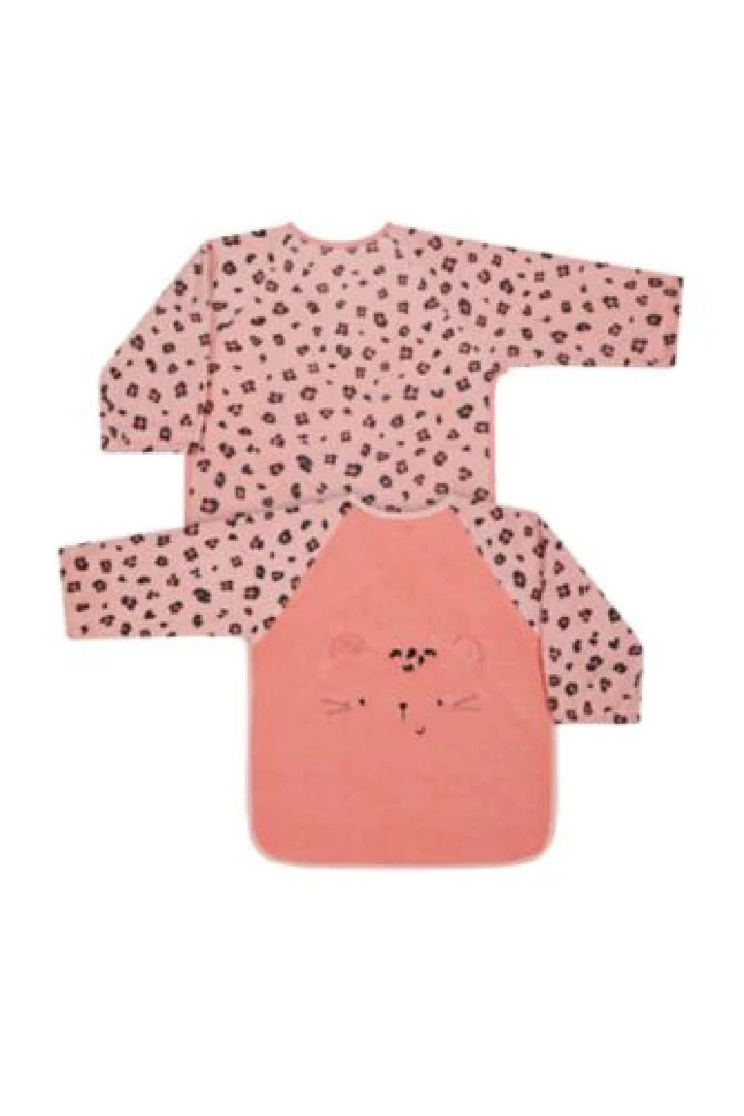 Mothercare Pink Cat Towelling Coverall Bibs 2 Pack 1