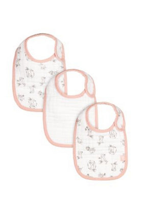 Mothercare Pink Muslin Newborn Bibs 3 Pack 1