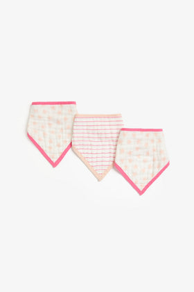 Mothercare Pink Star Muslin Dribbler Bibs  3 Pack  1