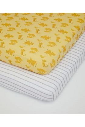 Mothercare Sleepy Safari Cot Bed Fitted Sheets 2 Pack 1
