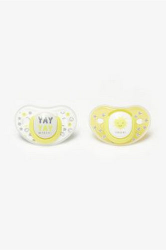 Mothercare Yay And Sunshine Orthodontic Soothers 6 Months 2 Pack 1