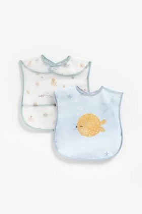 Mothercare You Me And The Sea Toddler Crumb Catcher Bibs 2 Pack 1
